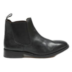 Womens Black Leather Chelsea Boots UK 7 Slip On Elastic Panel Classic Design