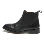 Womens Black Leather Chelsea Boots UK 7 Slip On Elastic Panel Classic Design