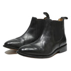 Womens Black Leather Chelsea Boots UK 7 Slip On Elastic Panel Classic Design