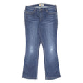 CARHARTT Womens Slim Fit Blue Denim Jeans Bootcut W32 L29 Distressed Finish