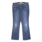 CARHARTT Womens Slim Fit Blue Denim Jeans Bootcut W32 L29 Distressed Finish