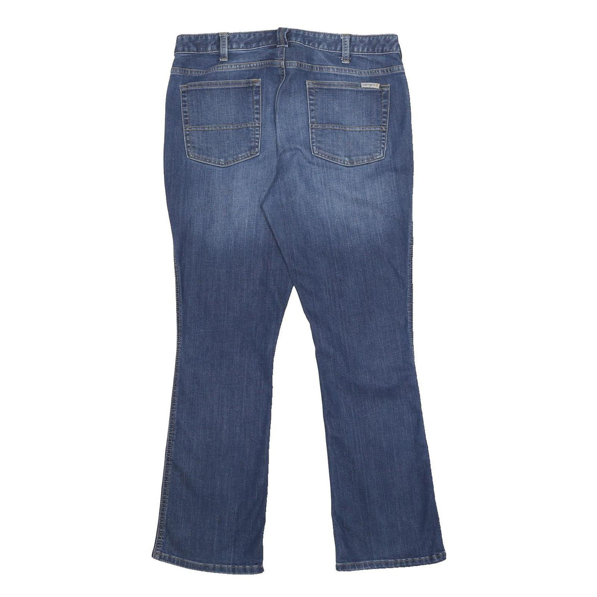 CARHARTT Womens Slim Fit Blue Denim Jeans Bootcut W32 L29 Distressed Finish