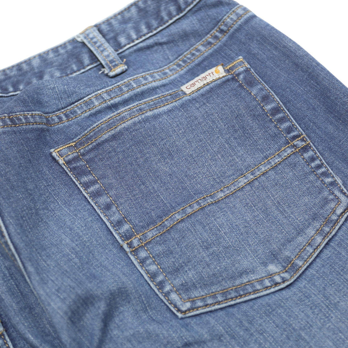 CARHARTT Womens Slim Fit Blue Denim Jeans Bootcut W32 L29 Distressed Finish