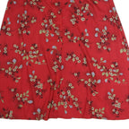RADCLIFFE Womens Red Floral Midi Cotton Blend Swing Skirt L Elegant Comfort