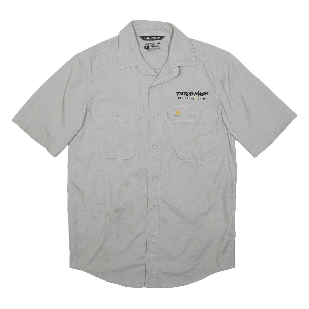 CARHARTT Mens Grey Workwear Shirt S Short Sleeve Button Pocket