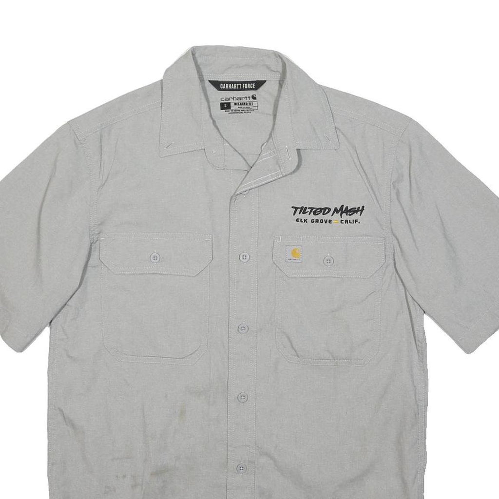 CARHARTT Mens Grey Workwear Shirt S Short Sleeve Button Pocket