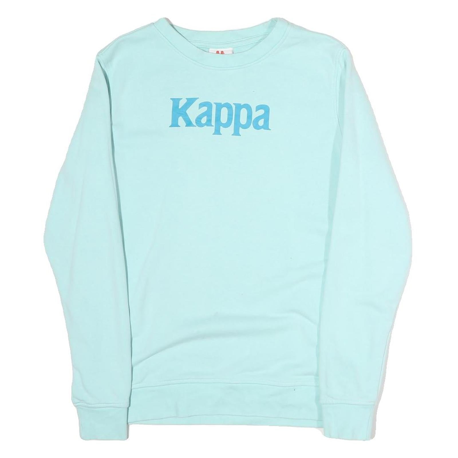 KAPPA Mens Blue Crew Neck M Cotton Logo Print Sweatshirt Long Sleeve Pullover