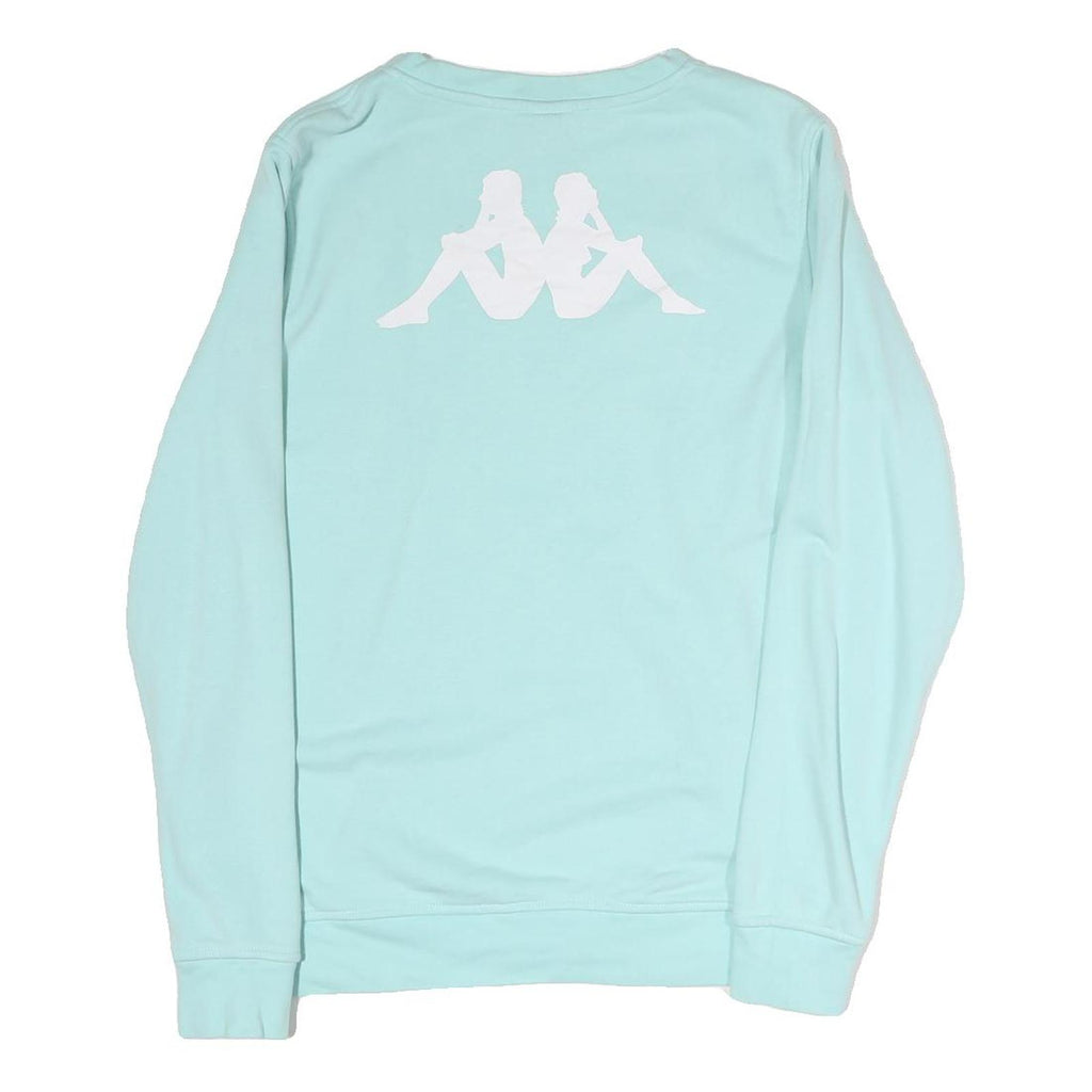 KAPPA Mens Blue Crew Neck M Cotton Logo Print Sweatshirt Long Sleeve Pullover