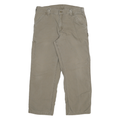 CARHARTT Mens Relaxed Jeans Beige Cotton Blend W32 L27 Workwear Durable Zip Fly