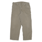 CARHARTT Mens Relaxed Jeans Beige Cotton Blend W32 L27 Workwear Durable Zip Fly