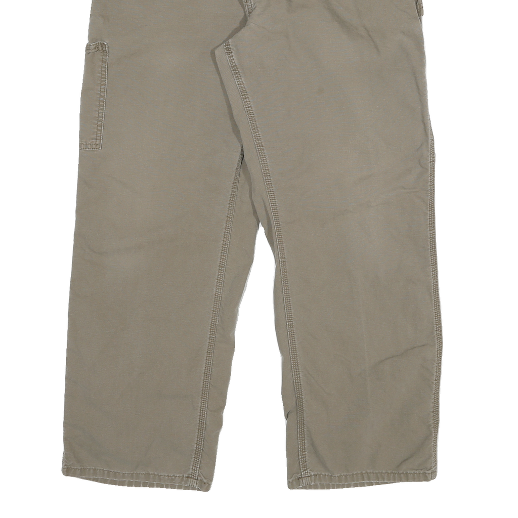 CARHARTT Mens Relaxed Jeans Beige Cotton Blend W32 L27 Workwear Durable Zip Fly