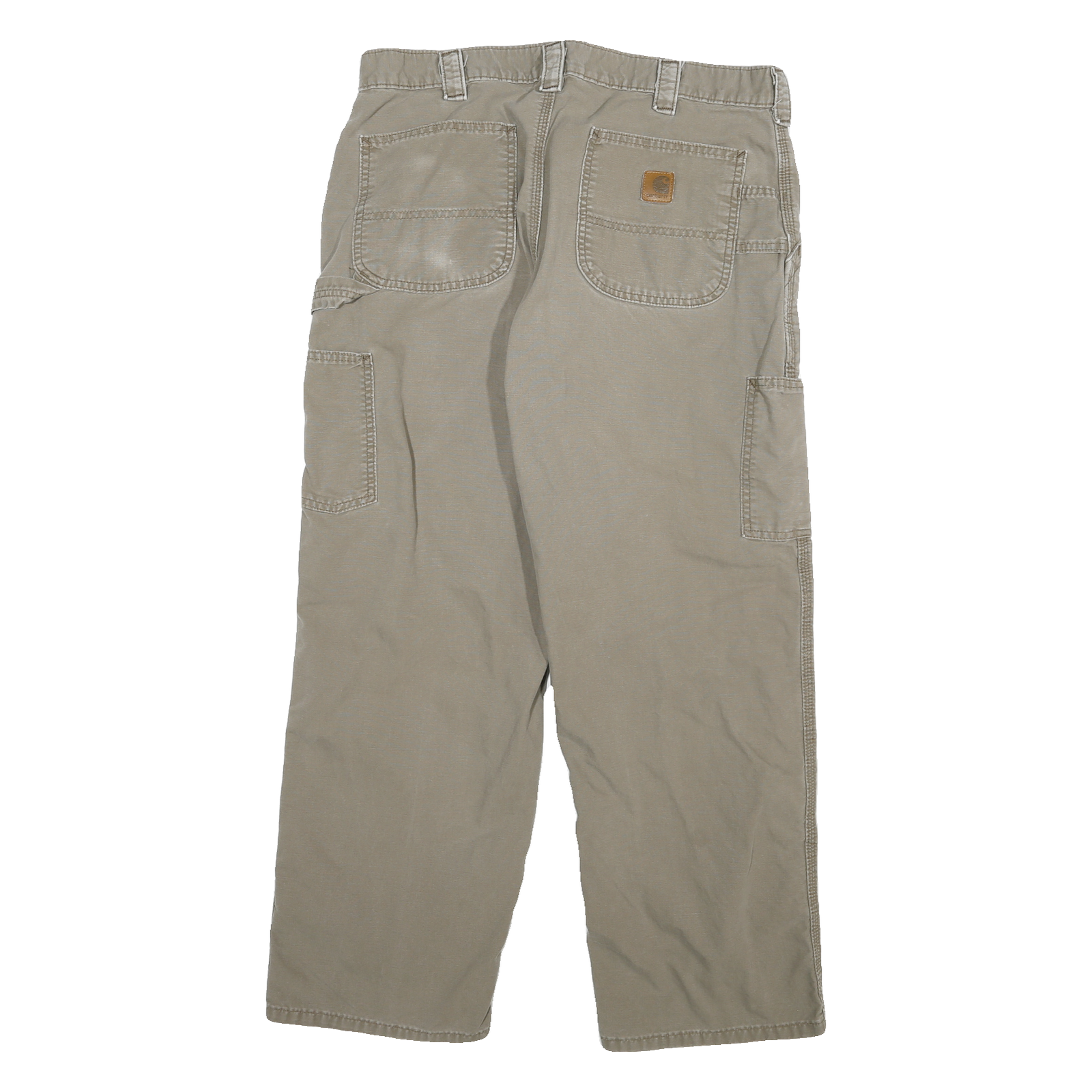 CARHARTT Mens Relaxed Jeans Beige Cotton Blend W32 L27 Workwear Durable Zip Fly