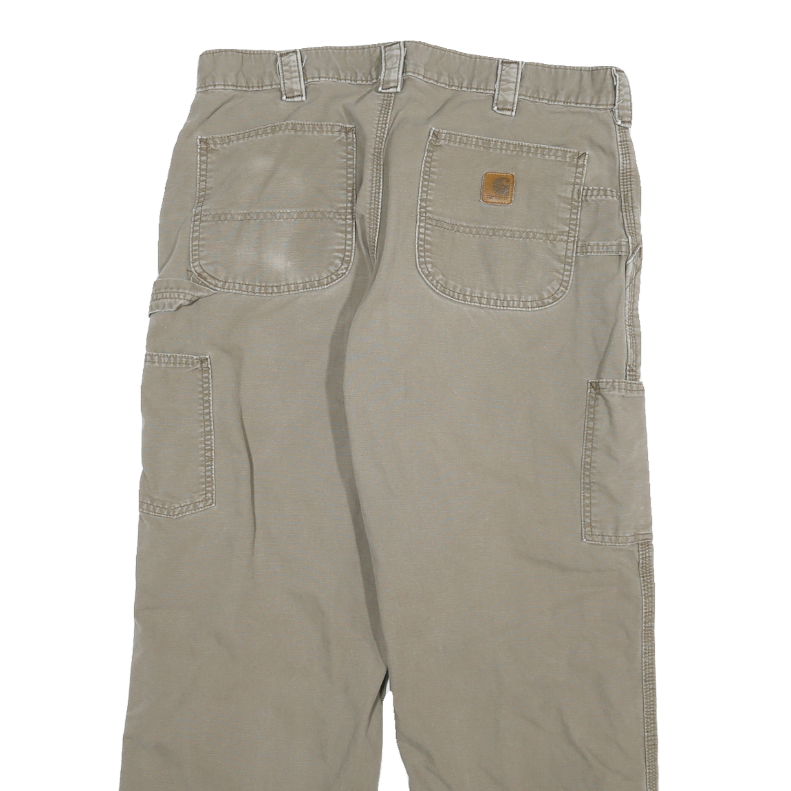 CARHARTT Mens Relaxed Jeans Beige Cotton Blend W32 L27 Workwear Durable Zip Fly