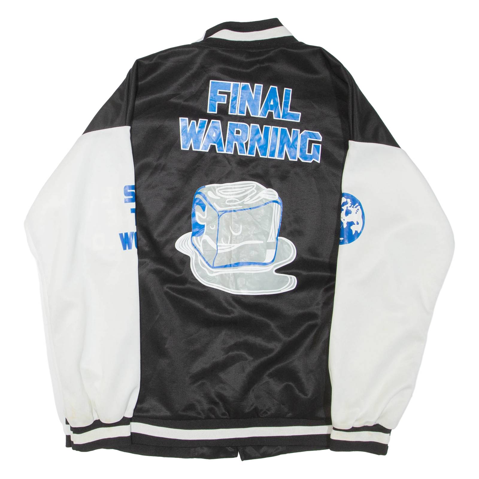 Global Warming Mens Bomber Jacket Black Colourblock M