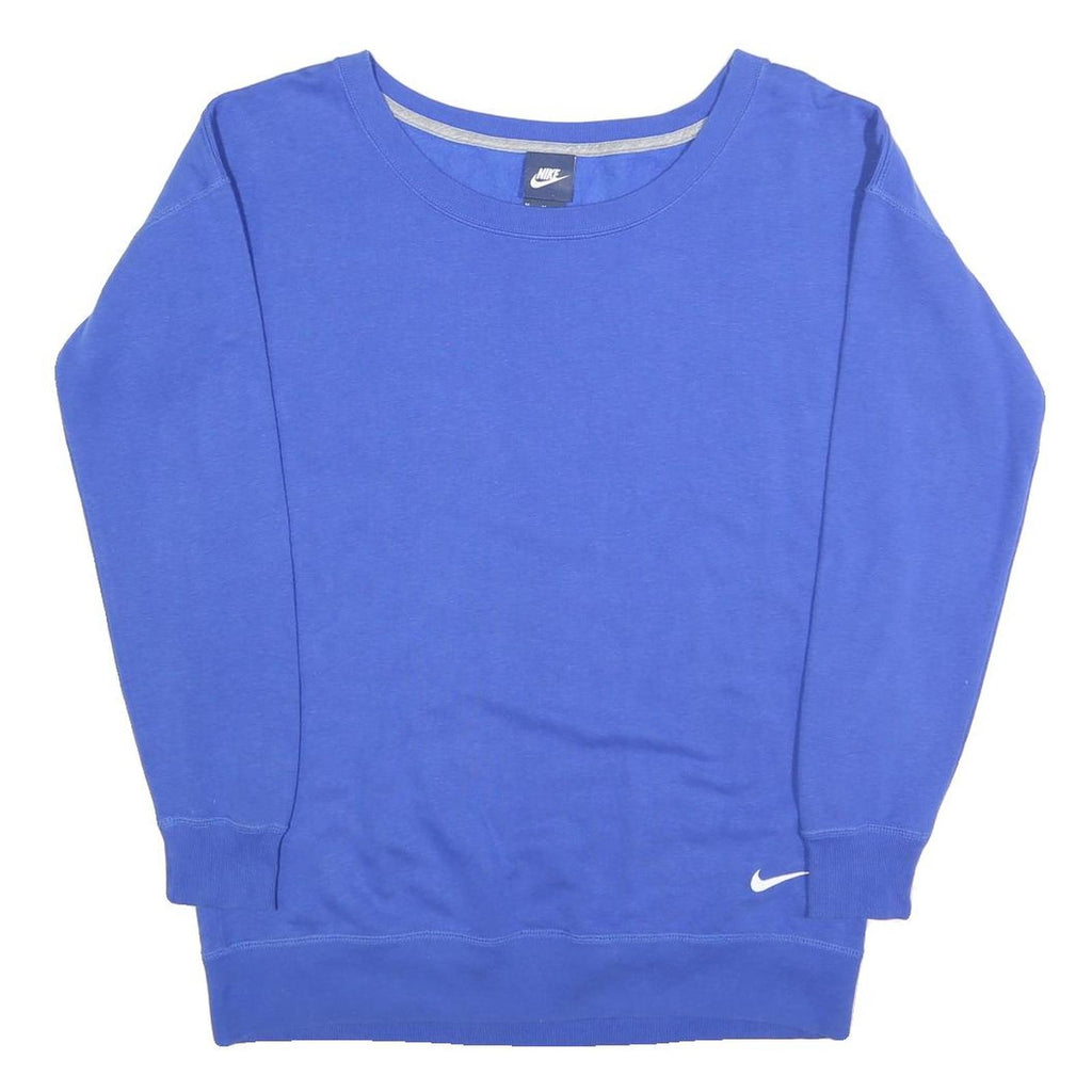 NIKE Mens Blue Crew Neck M Cotton Blend Sweatshirt Pullover Casual Wear