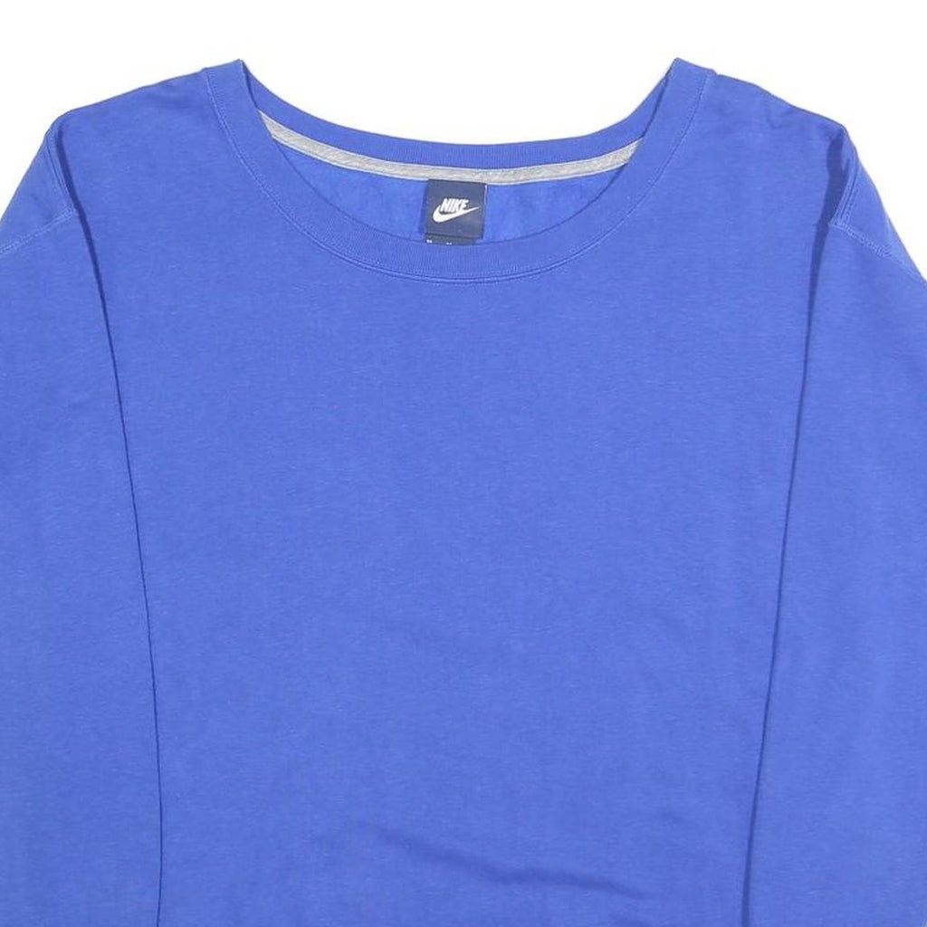 NIKE Mens Blue Crew Neck M Cotton Blend Sweatshirt Pullover Casual Wear