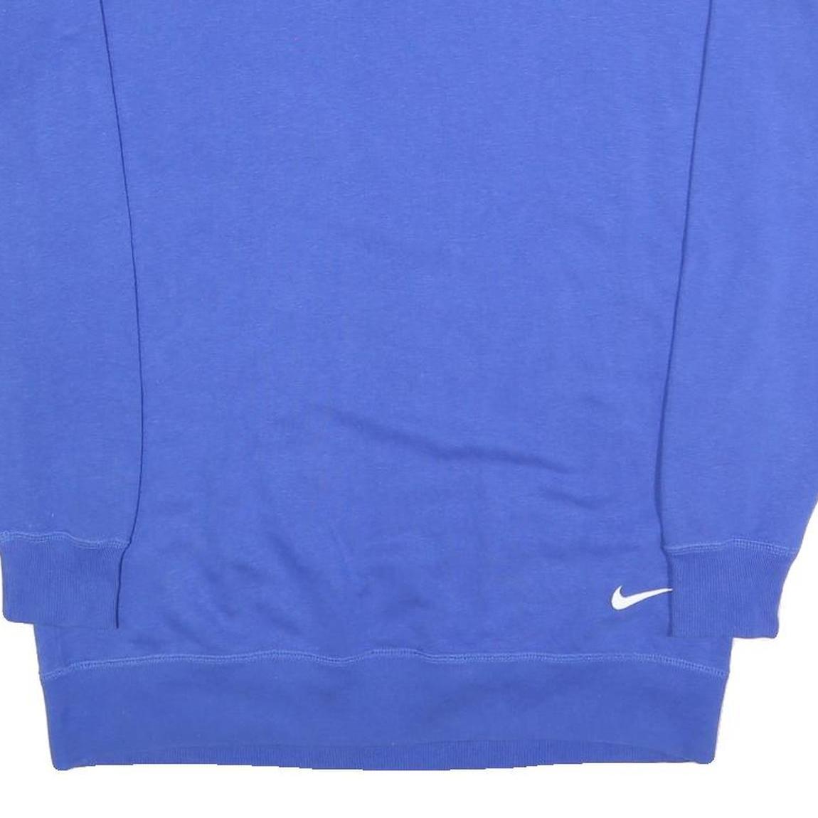 NIKE Mens Blue Crew Neck M Cotton Blend Sweatshirt Pullover Casual Wear