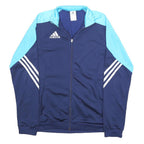 ADIDAS Mens Navy Blue & Light Blue Track Jacket S Polyester Zip Sportswear