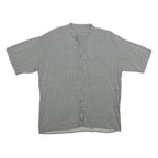Mens Black & White Patterned Viscose Shirt 2XL Lightweight Button Up Summer Wear