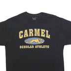 GILDAN Mens Black Carmel Scholar Athlete Graphic T-Shirt L Short Sleeve Crew