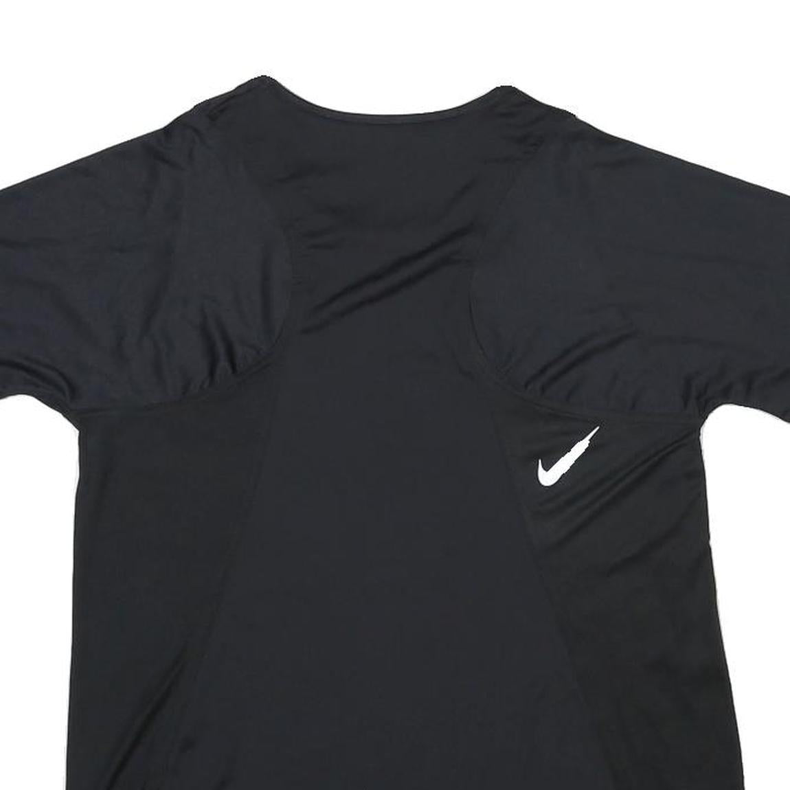 NIKE Womens Black Polyester Blend T-Shirt M Short Sleeve Crew Neck Athletic