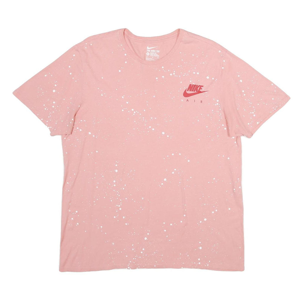 NIKE Womens Pink & White Graphic T-Shirt XL Short Sleeve Crew Neck