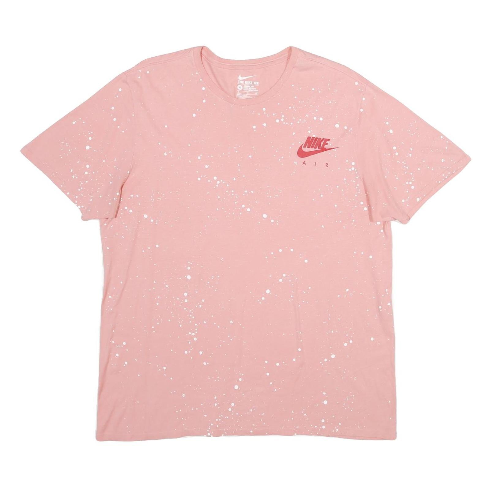NIKE Womens Pink & White Graphic T-Shirt XL Short Sleeve Crew Neck