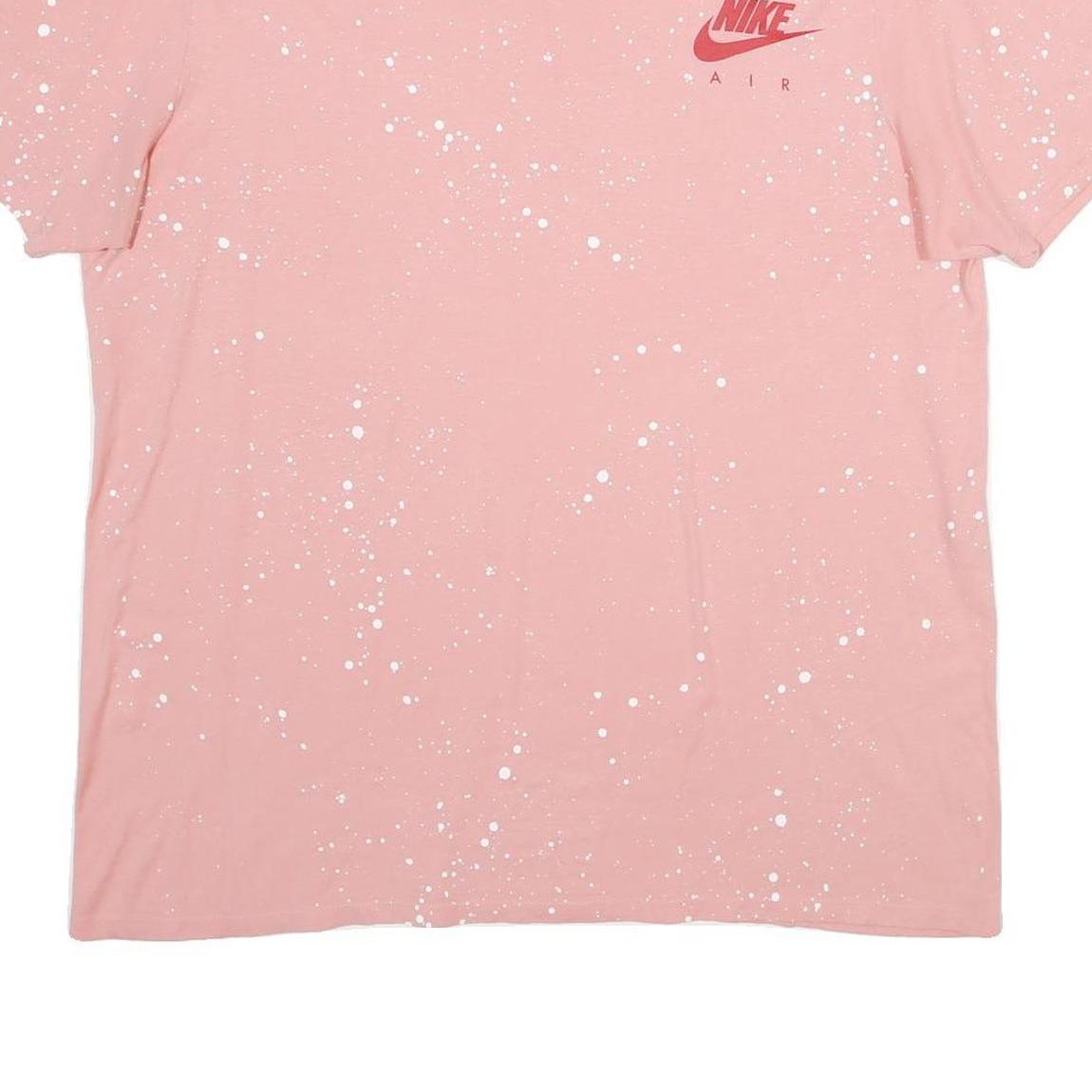 NIKE Womens Pink & White Graphic T-Shirt XL Short Sleeve Crew Neck