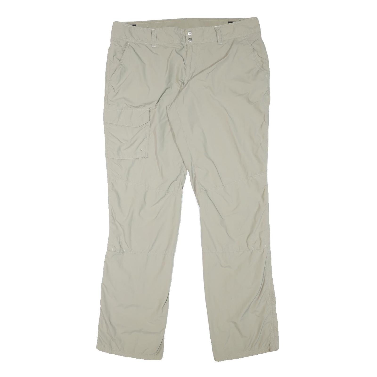COLUMBIA Womens Beige Polyester Blend Regular Straight Trousers W35 L32 Outdoor