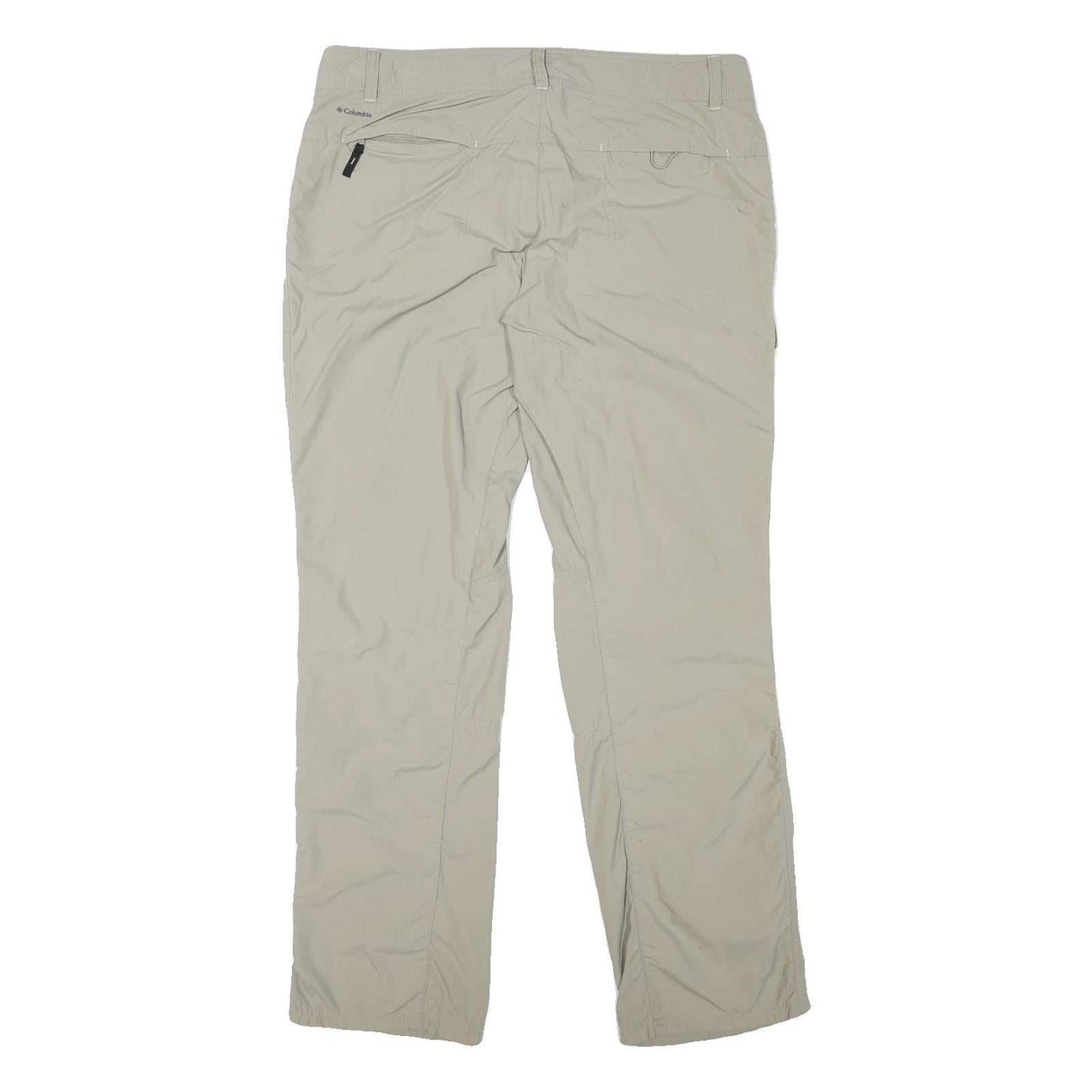 COLUMBIA Womens Beige Polyester Blend Regular Straight Trousers W35 L32 Outdoor