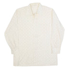 Mens Shirt Cream 90s Striped Long Sleeve M