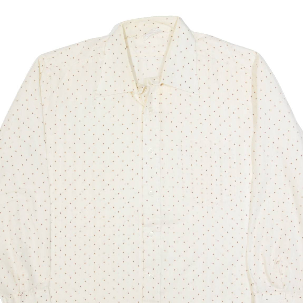 Mens Shirt Cream 90s Striped Long Sleeve M