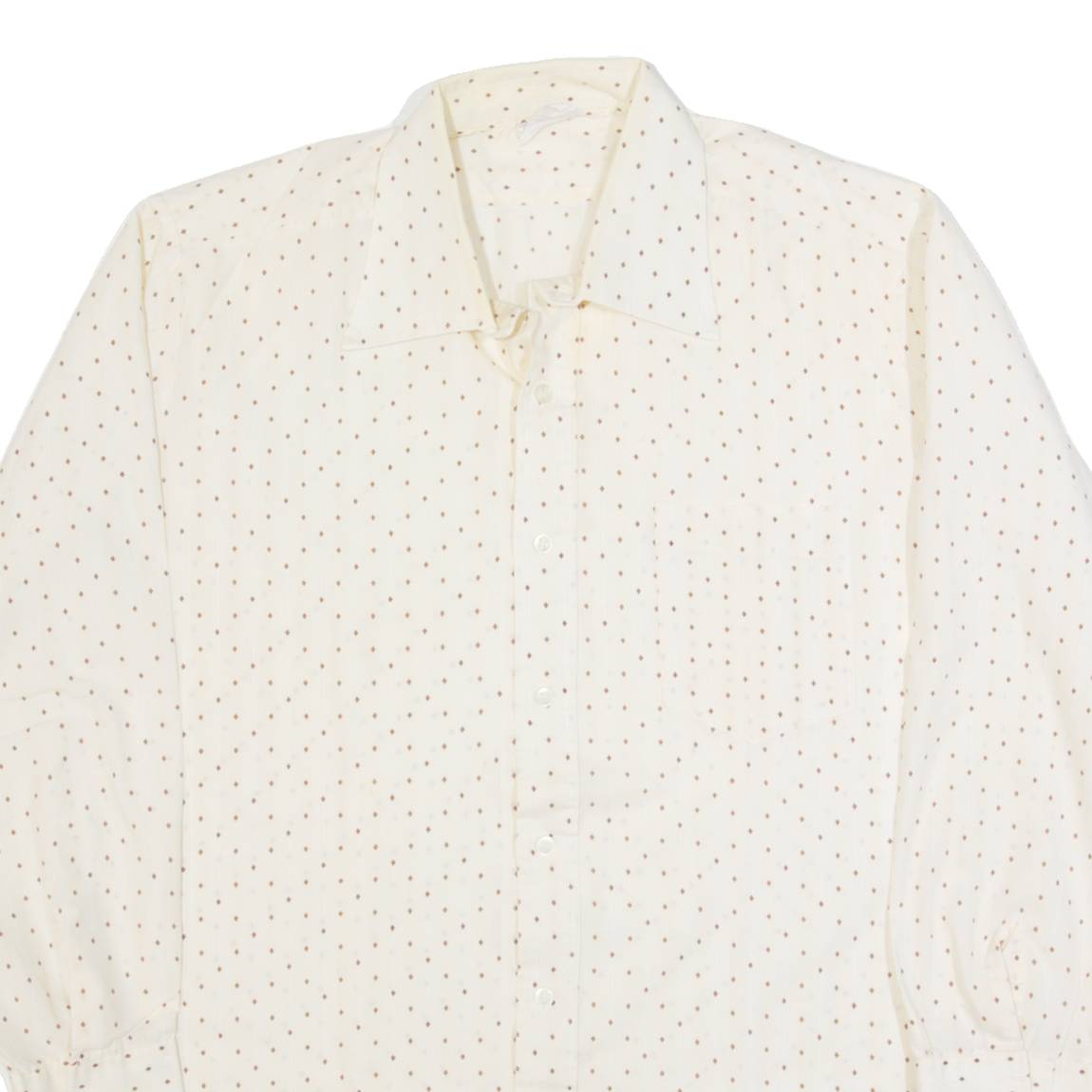 Mens Shirt Cream 90s Striped Long Sleeve M