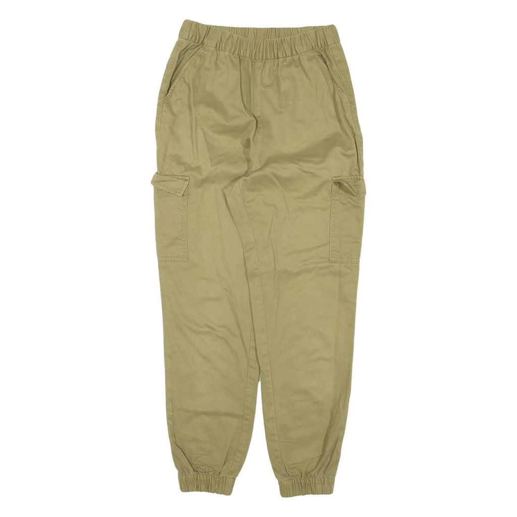 H&M Cargo Womens Trousers Green Relaxed Tapered W26 L27