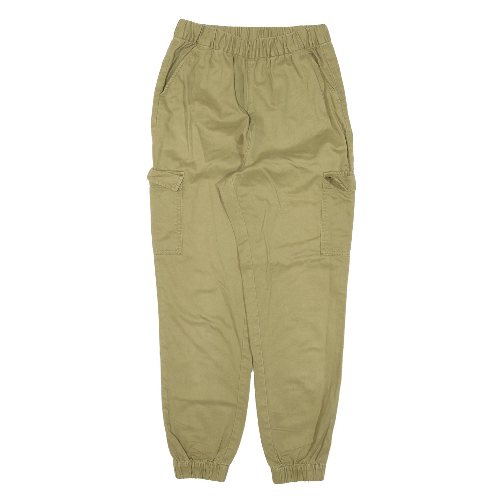 H&M Cargo Womens Trousers Green Relaxed Tapered W26 L27