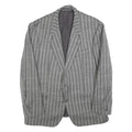 RITEX Mens Grey Wool Button Jacket L Herringbone Classic Formal Outerwear