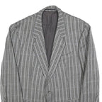 RITEX Mens Grey Wool Button Jacket L Herringbone Classic Formal Outerwear