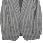 RITEX Mens Grey Wool Button Jacket L Herringbone Classic Formal Outerwear