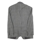 RITEX Mens Grey Wool Button Jacket L Herringbone Classic Formal Outerwear