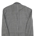 RITEX Mens Grey Wool Button Jacket L Herringbone Classic Formal Outerwear