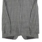 RITEX Mens Grey Wool Button Jacket L Herringbone Classic Formal Outerwear