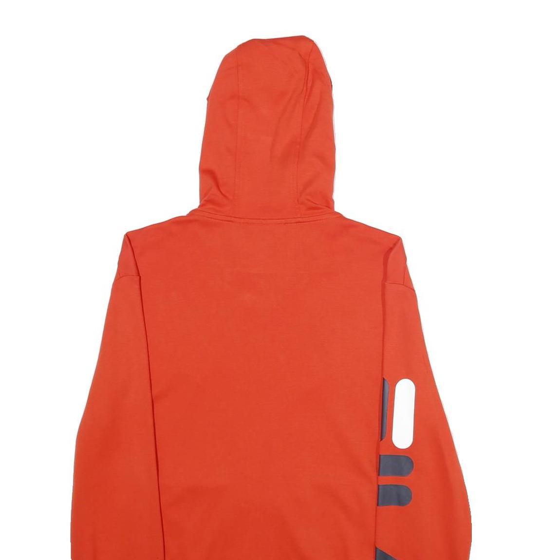 FILA Mens Red Full Zip Hoodie S Printed Logo Sleeve Sportswear