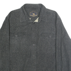 FREEDOM FOUNDRY Mens Grey & White Cotton Shirt XL Casual Button Shirt