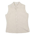 TOMMY HILFIGER Womens Beige Sleeveless Shirt Cotton Blend S Casual Summer Top