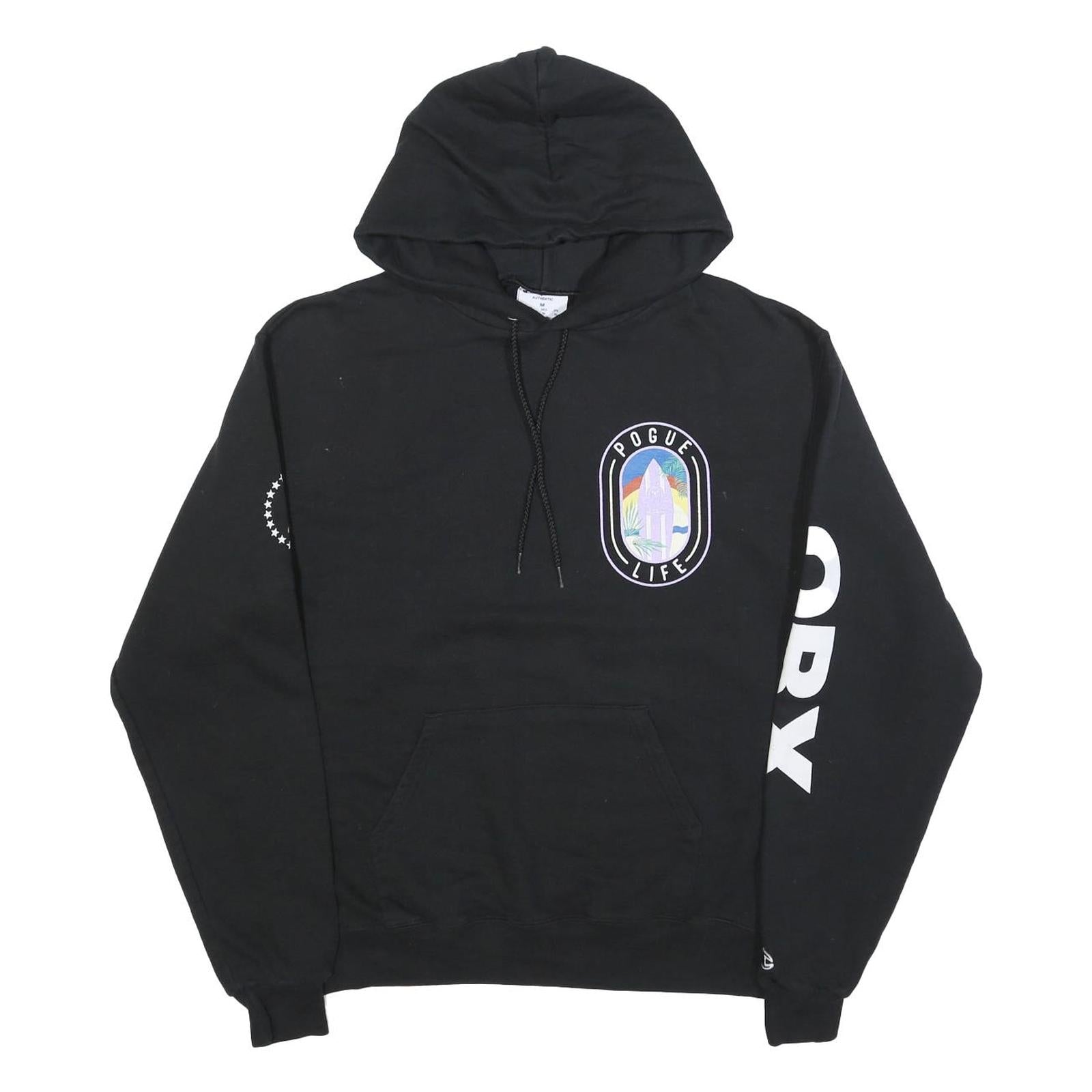 CHAMPION Mens Black Pogue Life Pullover Hoodie M Casual Streetwear