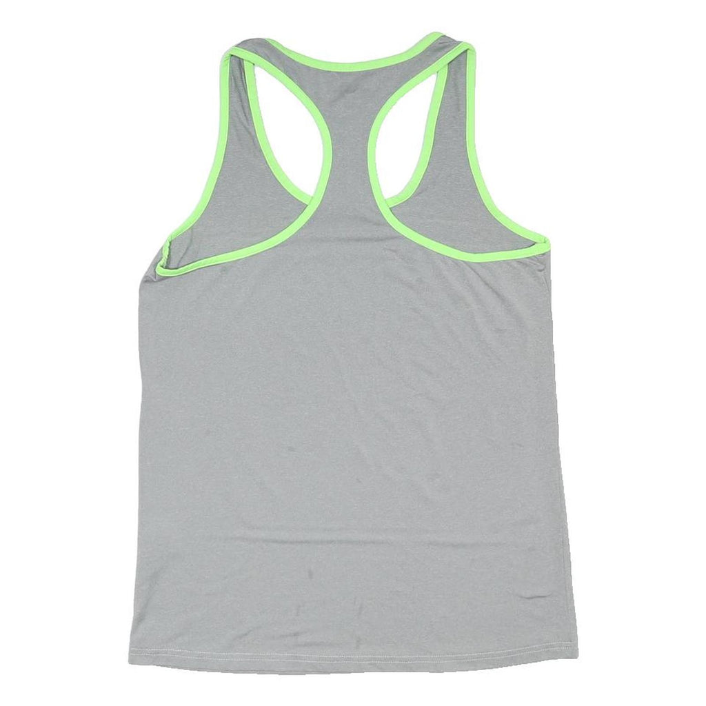 ELLESSE Womens Grey & Lime Racerback Vest UK 14 Polyester Blend Athletic Fit