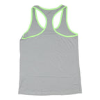 ELLESSE Womens Grey & Lime Racerback Vest UK 14 Polyester Blend Athletic Fit