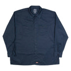 DICKIES Mens Worker Shirt Blue Long Sleeve 2XL