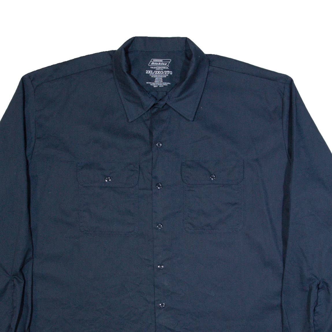 DICKIES Mens Worker Shirt Blue Long Sleeve 2XL