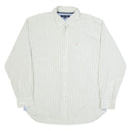 TOMMY HILFIGER Mens Shirt Cream Check Long Sleeve L
